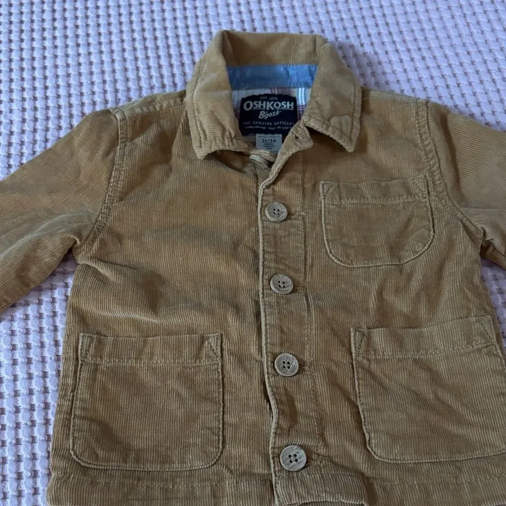 OshKosh B'gosh Brown Kids Corduroy Jacket Size 3T